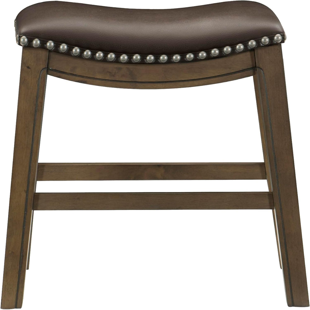 Lexicon Ordway Solid Wood Dining Height Stools - Saddle Table Height Stools f...