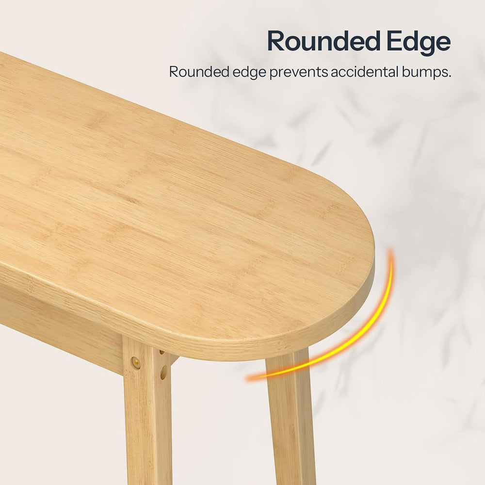 HOOBRO 39.4'' Dining Bench, Farmhouse Kitchen Table Bench, Bamboo Ent...