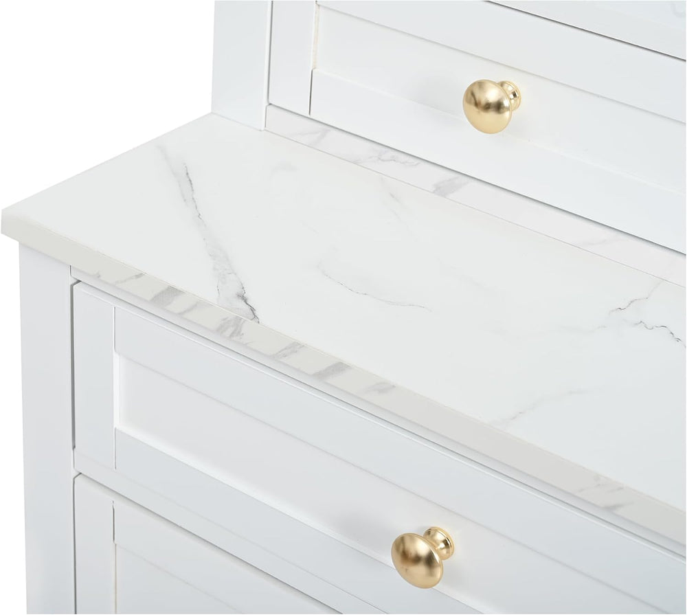 CIATRE Modern 83.7" Freestanding Kitchen Pantry Cabinet with Faux Marble...