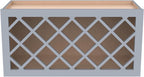 Solid Wood RTA Wine Bottle Rack Wall Cabinet with Lattice Panels Wine Holder Wine Storage Cabinet for Bar, Pantry, Wine Cellar Basement Countertop Mocha (Gray, 30”W × 12”D × 15”H), Sk-grey