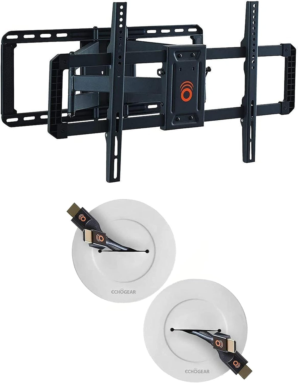 ECHOGEAR Full Motion TV Mount & in Wall TV Cable Hider Bundle - Mount TVs...