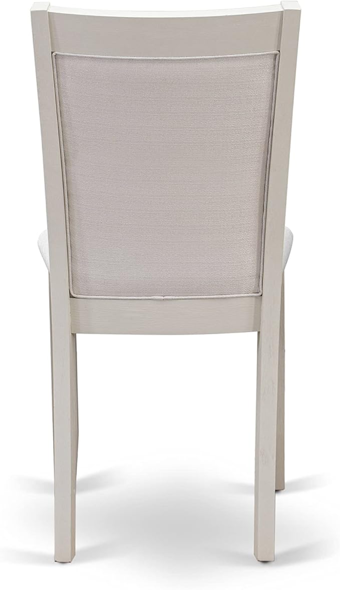 East West Furniture V077MZ001-5 5 Piece Kitchen Table Set for 4 Includes a Rectangle Dining Room Table with V-Legs and 4 Cream Linen Fabric Parsons Dining Chairs, 40x72 Inch, Multi-Color