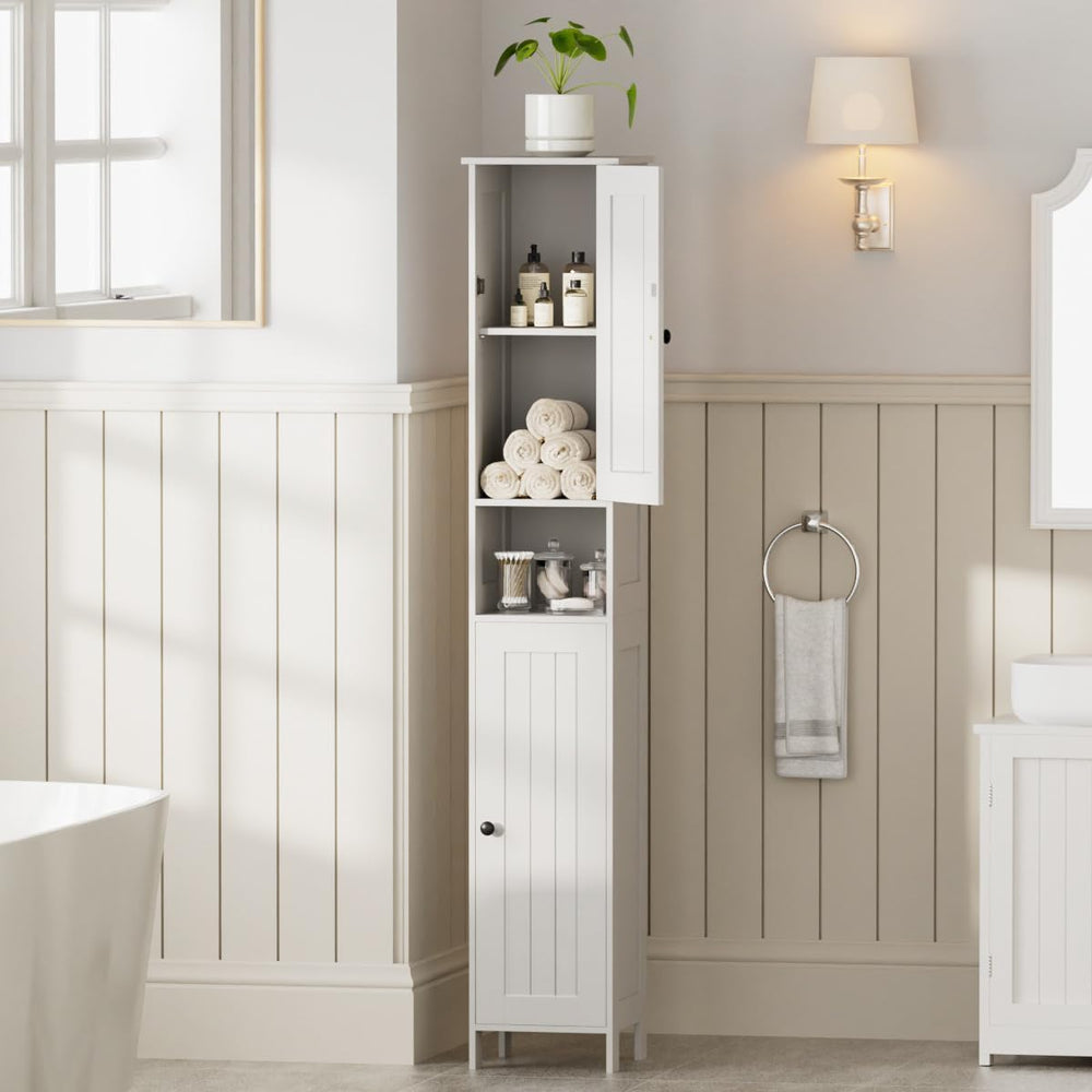 Homleke Tall Bathroom Storage Cabinet with 2 Doors, Slim Bathroom Cabinet | N...