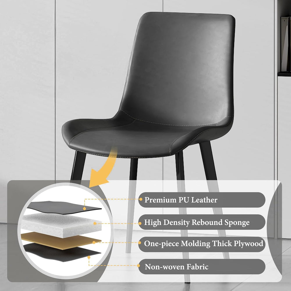 Dining Chairs Set of 4, Modern PU Leather Upholstered Dinner Chairs | Sturdy ...