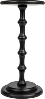 Creative Co-Op Ergo Pedestal Cocktail Side Table, Black
