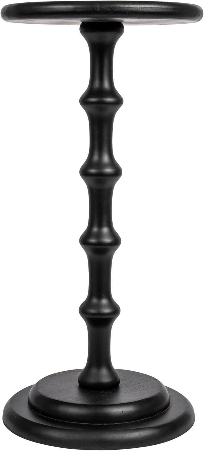 Creative Co-Op Ergo Pedestal Cocktail Side Table, Black
