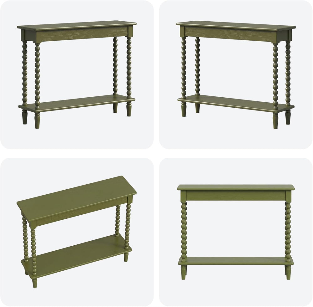 Hallway Table, 45'' Vintage Entryway Table with Open Shelf, Green | 1...