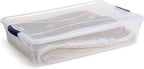 Rubbermaid Cleverstore 42 Quart Stackable Plastic Storage Bin with Lids for Garage, Closet, and Classroom, Clear, 4 Pack