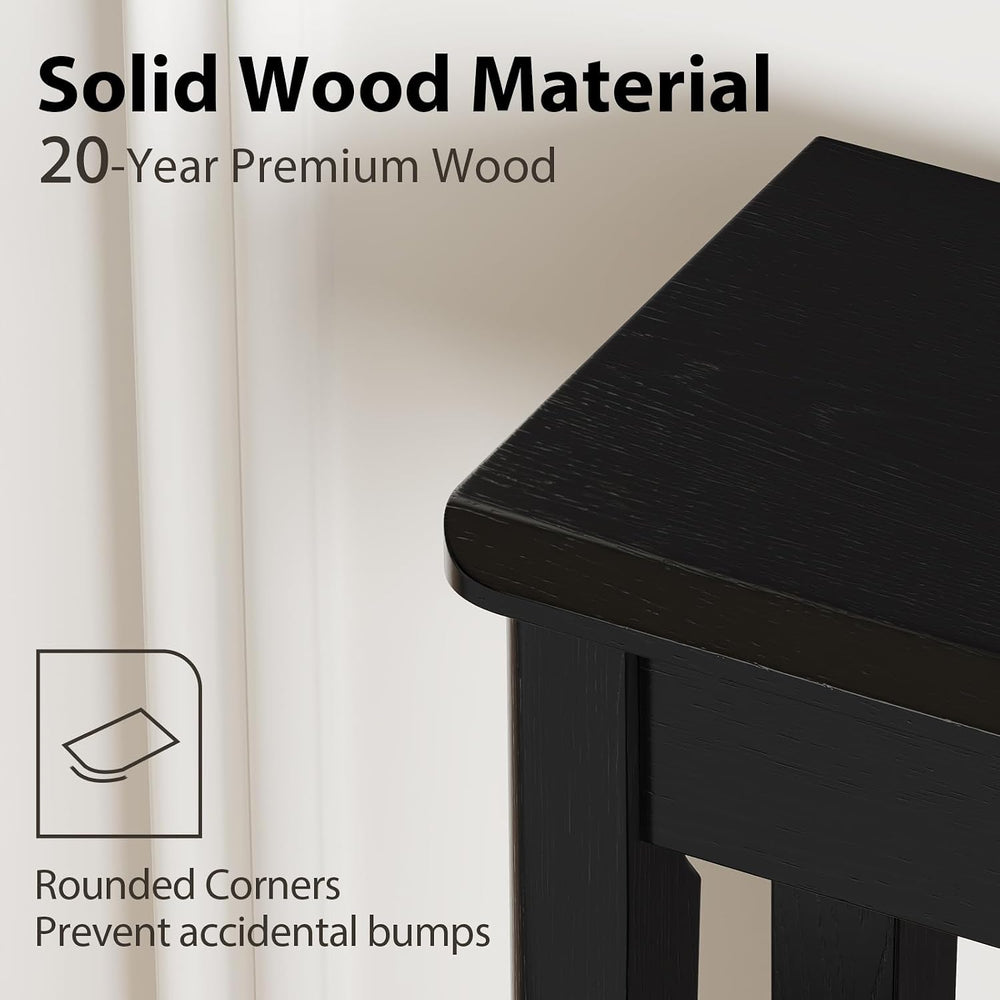 AQIMUELE Wood Console Table with Drawers, Mid Century Modern Console Table Bl...