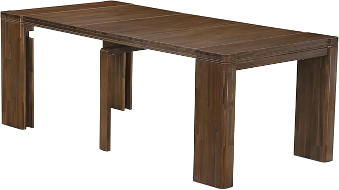X12AS-0C8-27 - 14-Pc Dining Table Set contains an Extendable Rectangle Kitchen Table, 1 Coffee Table and 12 Polyester Fabric Dining Chairs, 39x120 Inch, Antique Walnut
