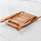 Folding Recliner, 5-Position Adjustable Sun Lounger Wooden Reclining Chair for Garden/Patio/Balcony,(Purple)