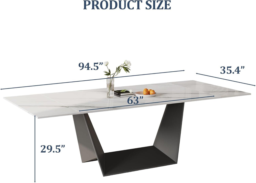 Modern Expandable Dining Table - 63" to 95" Extendable Dining Room ...