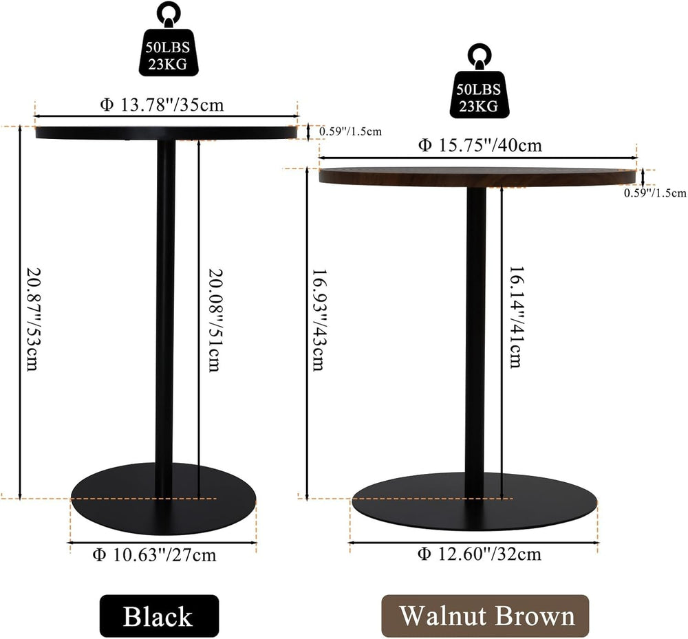 Small Round Side Table Set of 2 Drink End Tables for Living Room Small Spaces...