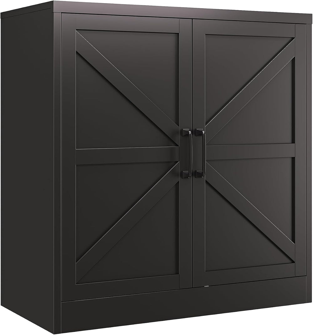 36" Metal Storage Cabinet, Farmhouse Kitchen Pantry Cabinet with Doors a...