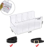 Belt Storage,2-Piece Set with Transparent Belt Rack and Adjustable Divider for Storing Underwear,Socks,tie Drawers and wardrobes