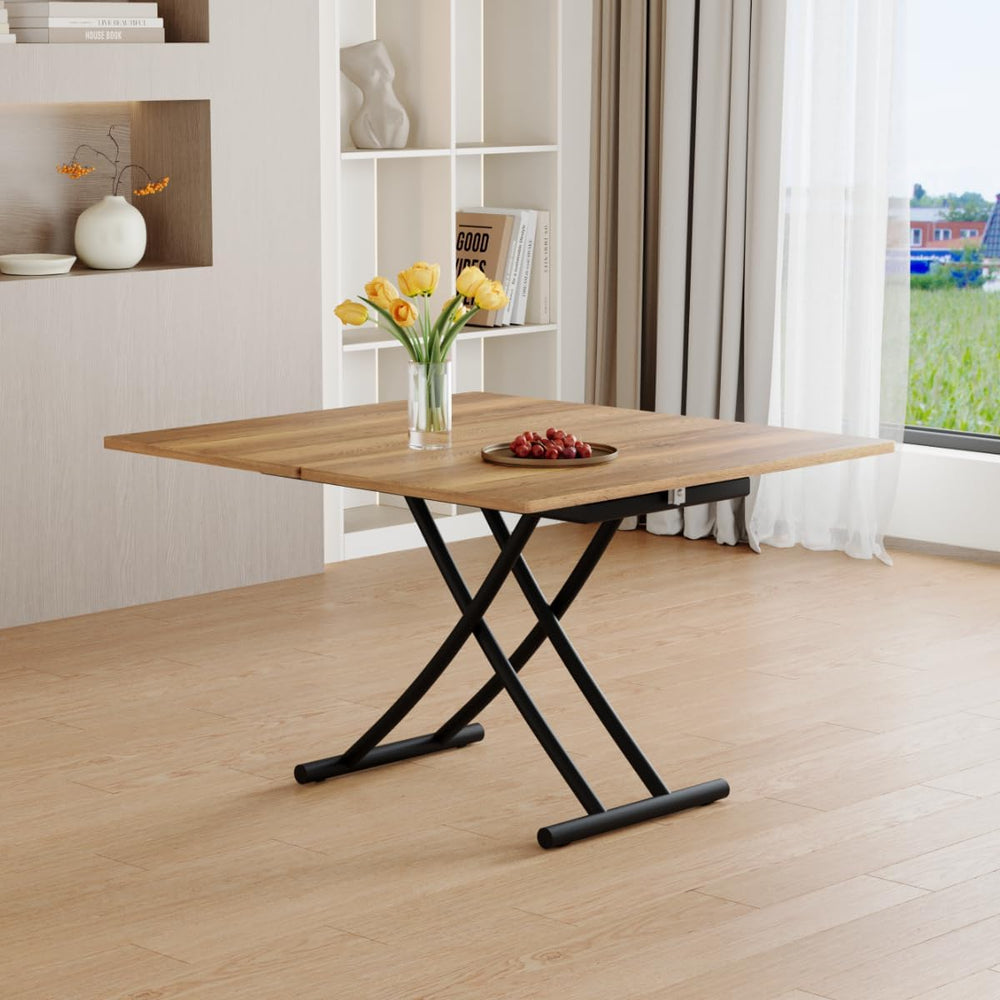 4 in 1 Adjustable Folding Dining Table, Drop Leaf Coffee Table for Small Spac...