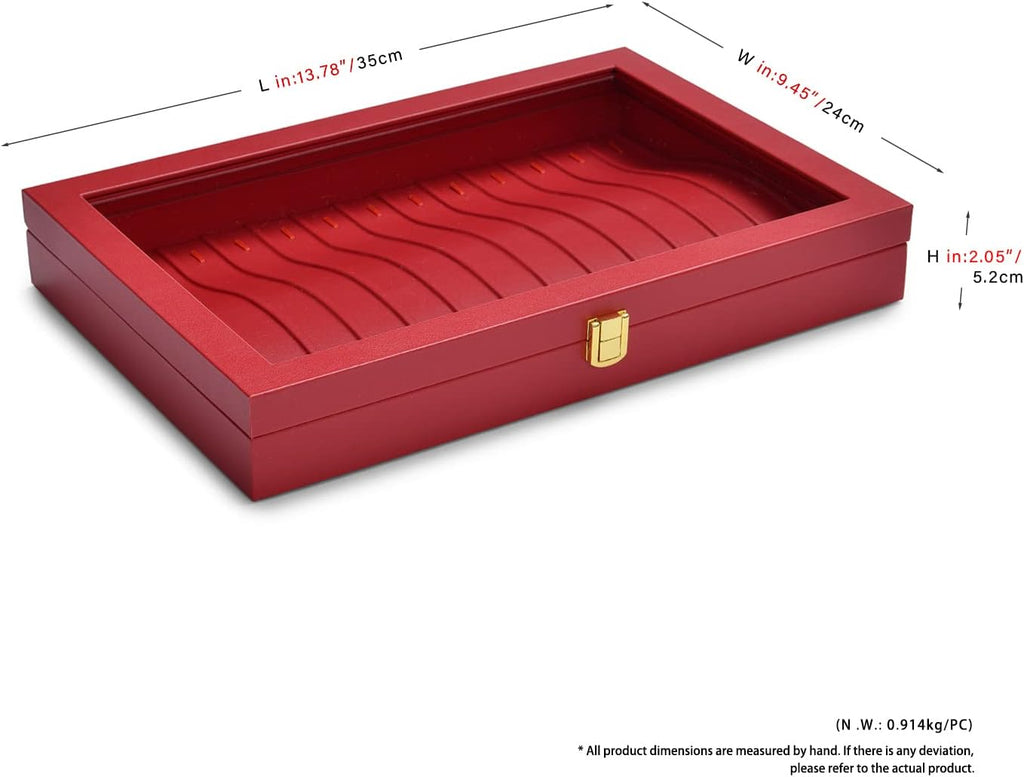 Oirlv Luxury Leather Necklace Bracelet Organizer Tray with Acrylic Lid Jewelry Display Case Drawer Insert Jewelry Organizer for women