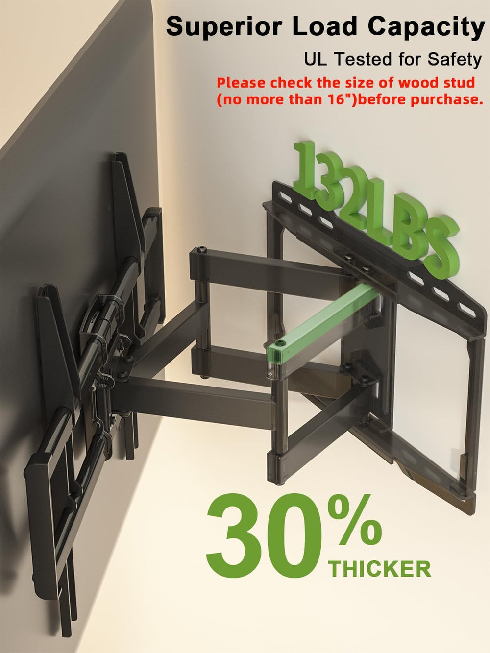 Full Motion TV Wall Mount for 42 55 65 75 85 86 inch, TV Mount Swivel and Til...