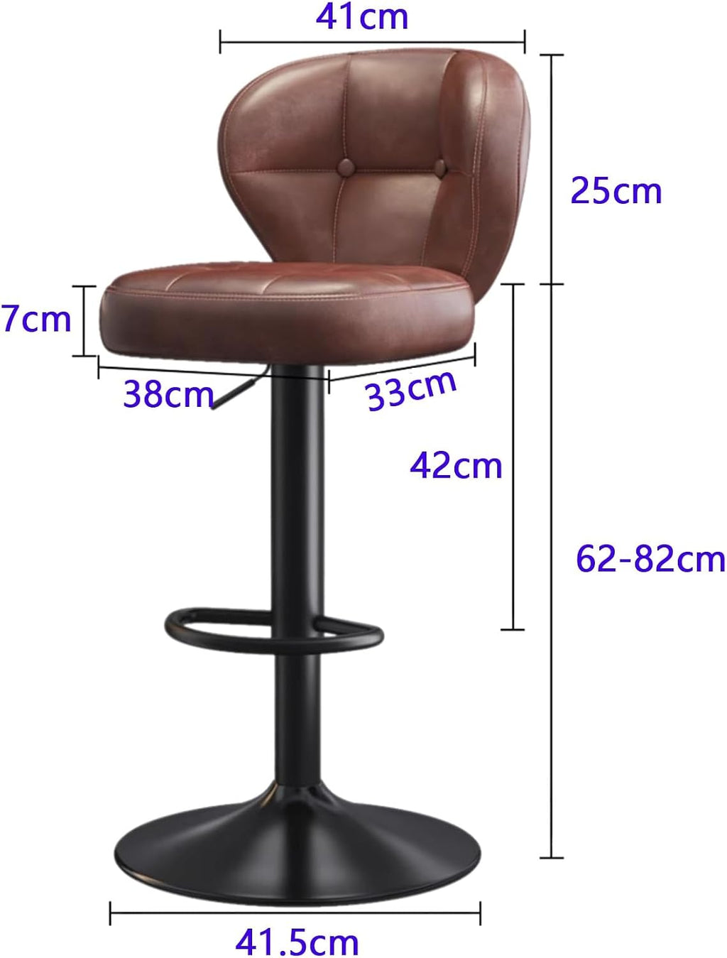 Tall Executive Office Chair, Adjustable Swivel Barstools, Metal Frame Side Chair, with Back Support Upholstered, for Small Spaces Home Bedroom Study(Silver Chassis,Red)