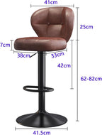 Tall Executive Office Chair, Adjustable Swivel Barstools, Metal Frame Side Chair, with Back Support Upholstered, for Small Spaces Home Bedroom Study(Silver Chassis,Red)
