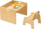 Bateso Montessori Weaning Table and Chair Set for Toddler 1-3, Wooden Baby Table and Chair Set for Eating, Laerning & Playing, Montessori Kids Furniture for Home or Preschool