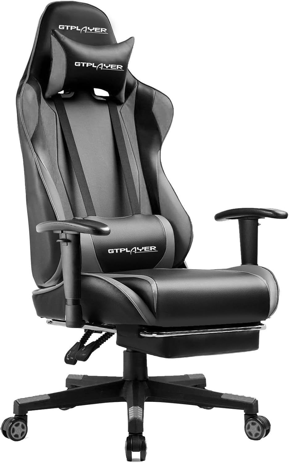 GTPLAYER Gaming Chair with Footrest, Ergonomic Computer Game Desk Chair, Recl...