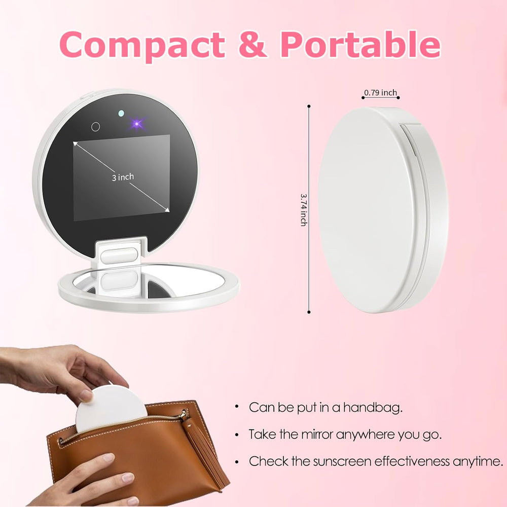 UV Camera for Sunscreen Test with 2X Magnifying Vanity Mirror 3.8 Inch