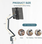 Houele Tablet Stand Holder, Adjustable Foldable Tablet Arm iPad Desk Mount with 360°Rotate Base, Phone Holder iPad Stand for Desk and Bed, Compatible with Tablets, Phones or Other 4-15.6" Device