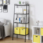 soges Ladder Shelf, 4-Tier Shelves Bookshelf, Storage Rack Shelves, Bathroom, Living Room, Plant Flower Stand, Multifunctional Display Shelfs, Simple Assembly, Black