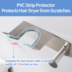 Hair Dryer Holder Stainless Steel, Blow Dryer Holder Self Adhesive, Dyson Hair Dryer Holder Wall Mounted Compatible with Dyson, Hairdryer Holder for Bathroom Silver PTALSEAW