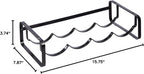 Amazon Basics Tabletop Stackable 4-Bottle Metal Wine Rack, 3.74"D x 15.75"W x 7.87"H, Black