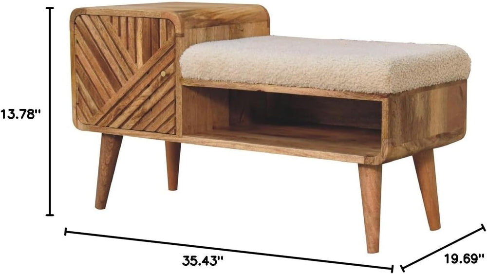 Furniture Solid Wood Boucle Carved Telephone Table