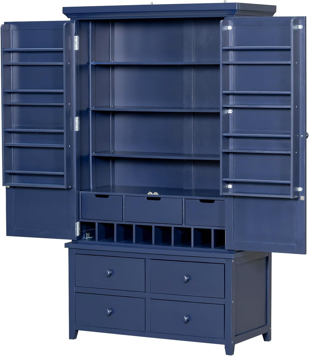 SOFTSEA 71” Kitchen Pantry with with 7 Drawers, 3 Adjustable Shelves, 8 Door ...