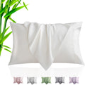 TELUS Pillow Cases King Size 2 Pack, Bamboo Rayon & Lyocell Pillowcase with Envelope Closure, Cooling Breathable Pillow Cover for Hot Sleeper & Night Sweats, 20x40 inch, Ivory White