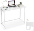 Folding Desk Small Foldable Desk for Small Space, 31.5 Inches Writing Computer Desks in Study, Home Office Foldable Office Desks for Bedroom, White