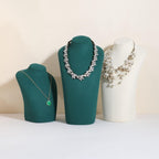 GemeShou Green necklace hanger jewelry organizer, Velvet jewelry stand necklace holder, jewelry mannequin bust for necklaces, Jewelry boutique store photography props【Green-Large height 11.8 inch】