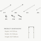 Industrial Pipe Clothing Rack, Heavy Duty Wall Mounted Clothes Rack, Retail Display Hanging Garment Rod for Laundry Rooms, Closet Storage, 14.6x37.4x82.7 Inches, Model K05