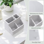 Luxspire Toothbrush Holder, Fast Drying Toothbrush Holders for Bathroom, Diatomaceous Earth Electric Tooth Brush Organizer Toothpaste Holder for Countertop Dresser, Light Gray