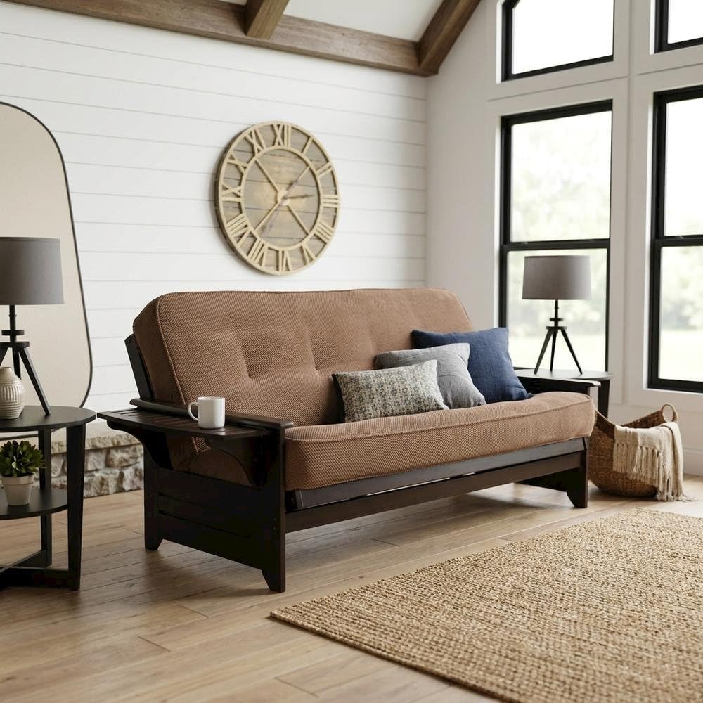 Starlight Canyon Home Brown Futons with 100% Polyester Fabric, Durable Frame,...