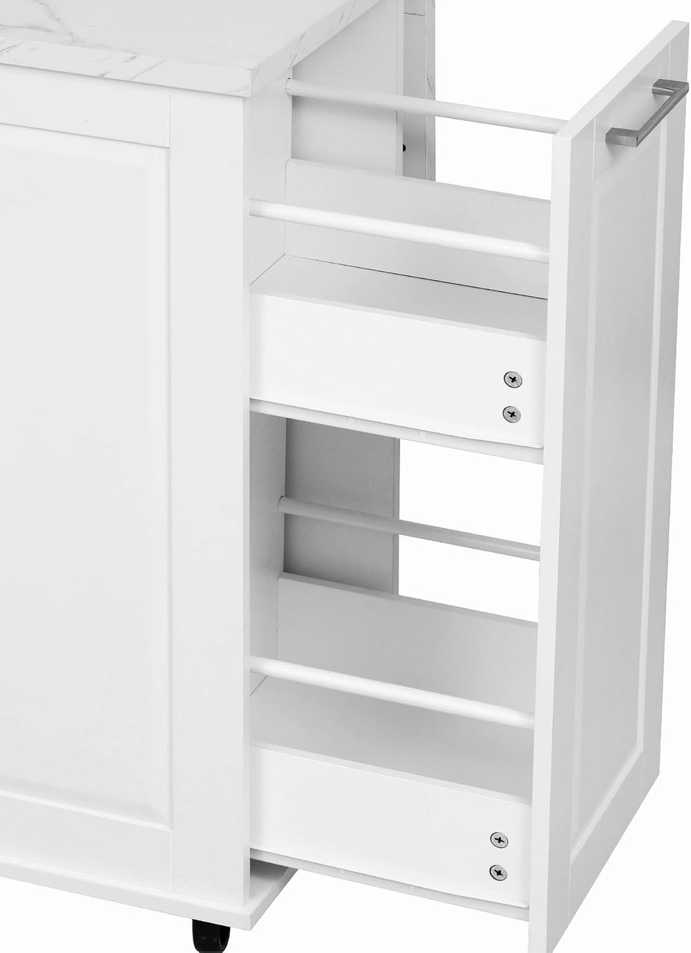50.7" Kitchen Island with Trash Can Storage Cabinet & Drop Leaf | Is...