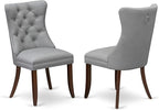East West Furniture DODA7-MAH-27 7 Piece Dining Set Consists of a Rectangle Kitchen Table with Butterfly Leaf and 6 Polyester Fabric Upholstered Chairs, 42x78 Inch, Mahogany
