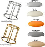 Waiting Room Chair, Round Stool, Dining Chairs, Stackable Kitchen Stools, Metal Frame, for Small Spaces Home Bedroom Study(Light Gray,Silver Chair Legs)
