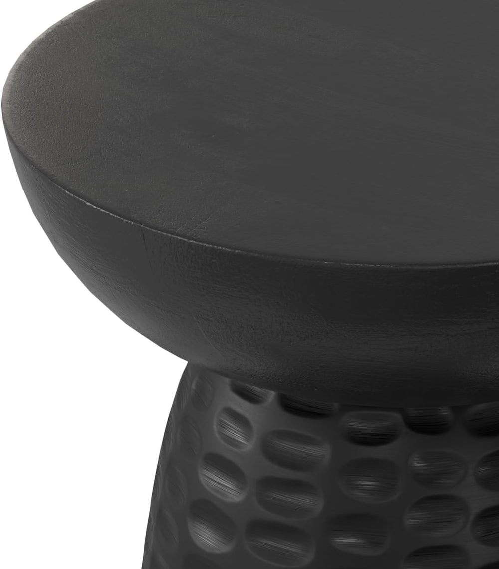 SIMPLIHOME Boyd 13" Wide Solid Wood Round End Table in Black