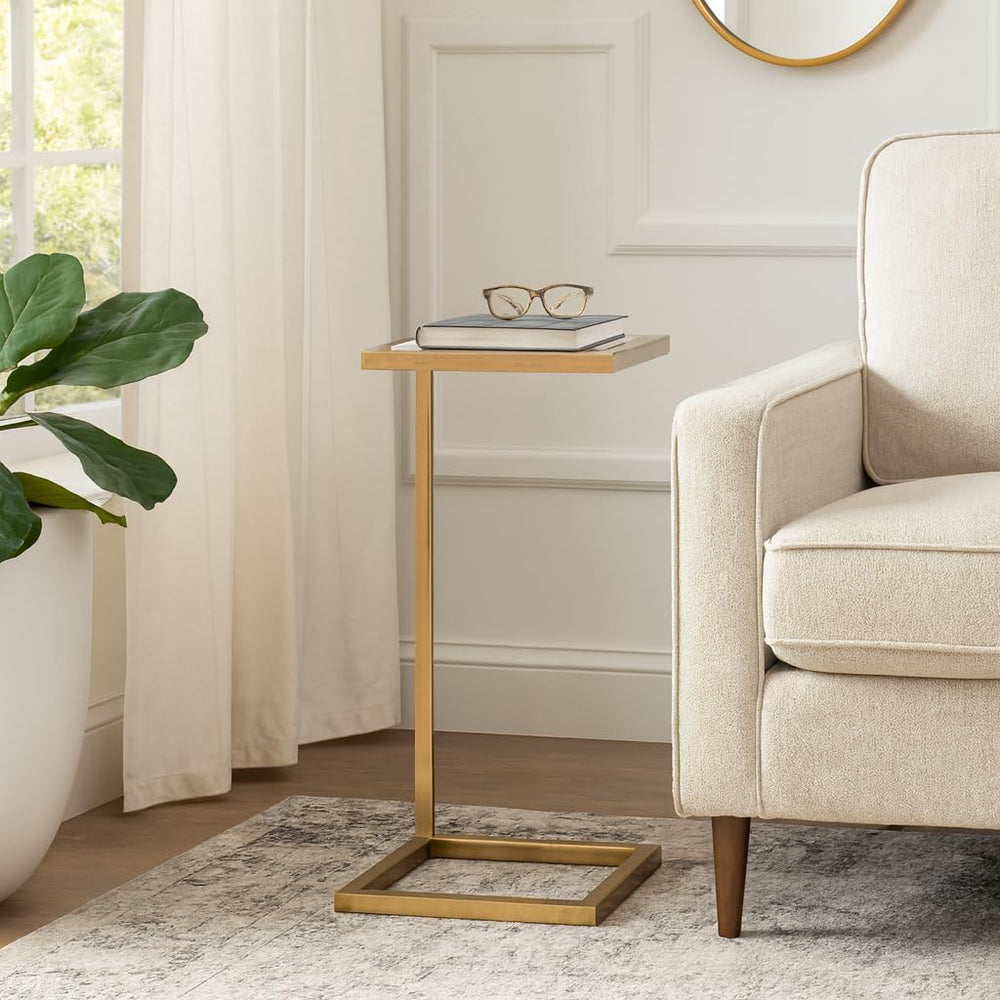 Home Decor End Table, Side Table, or Night Stand - Metal C-Shaped Accent Tabl...