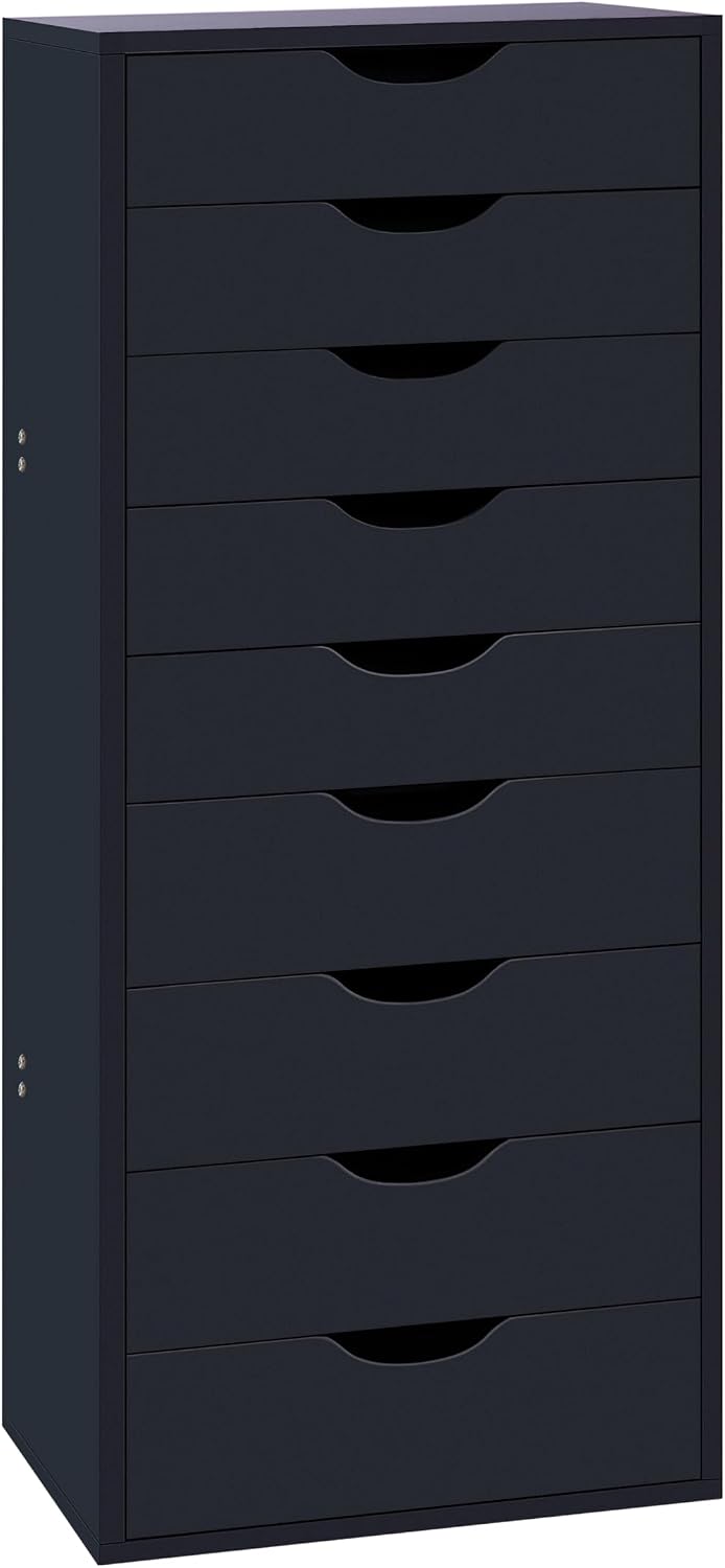 Naomi Home Bianca 9-Drawer Vertical Office File Cabinet - Gray | 9 Spacious D...