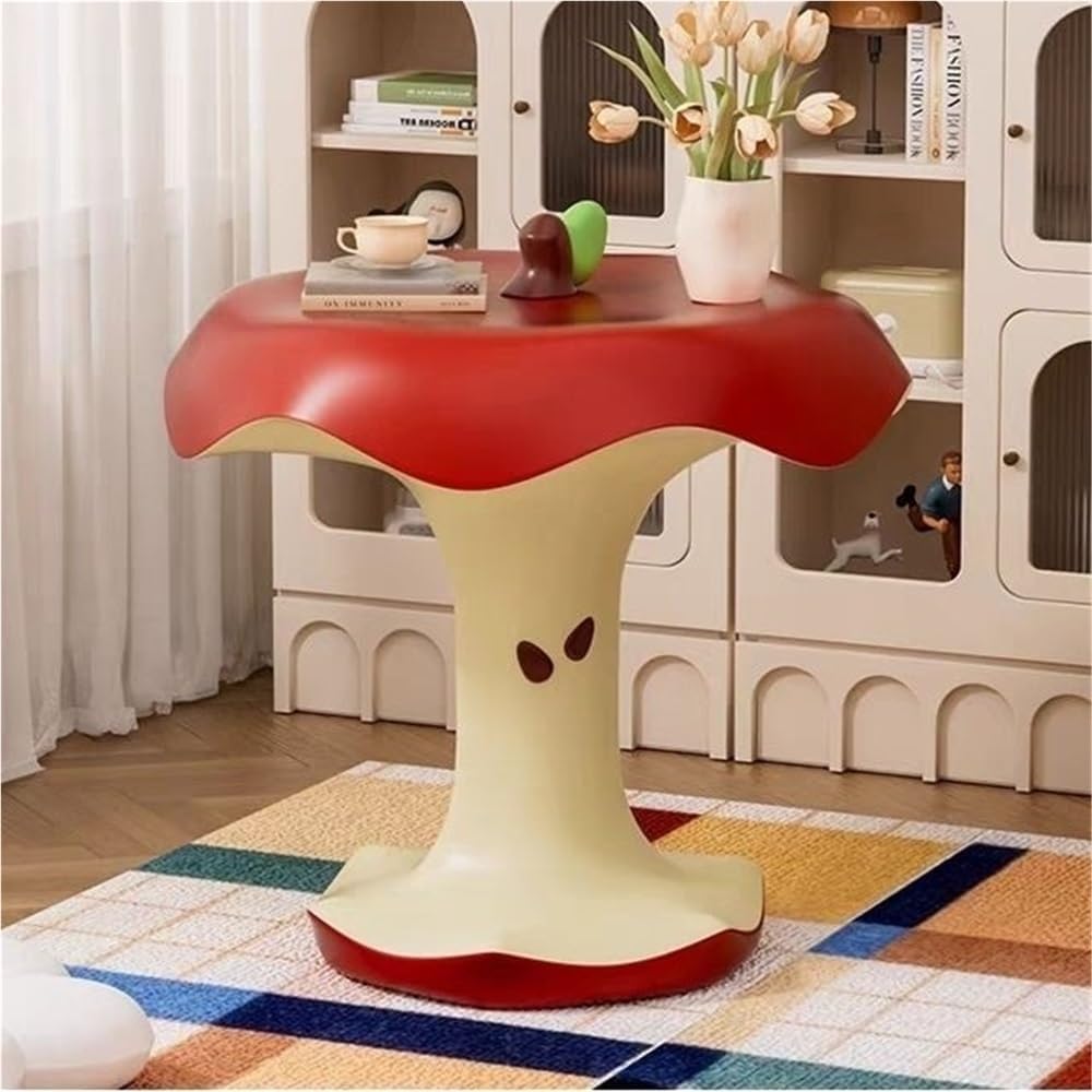 Resin Apple-Shape Side Table – Fruit Shaped Accent Table, Modern Small End Ta...