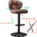 Reception Chair, Home Office Desk Chair, Adjustable Swivel Barstools, Metal Bar Stools, for Lobby, Training Room, Meeting Room(Black Chassis,Browns)