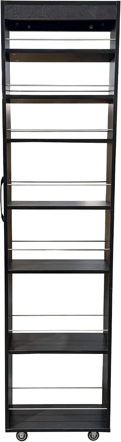 7 Tier Pull-Out Kitchen Pantry Storage Cabinet, 7.8'' Wide Rolling Op...