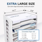 SONGWAY Large File Organizer for Desk - 8 Tier Legal Size Paper Storage Holder, File Sorter, Letter Mail Tray, Desktop Paper Storage Organizer for Home Office School