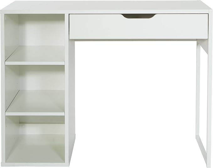 OSP Home Furnishings Ravel 40-Inch Wide Writing Desk, White